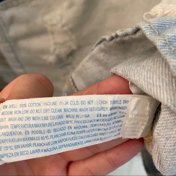 F21 Light Denim Distressed Overall Dress - Picture 8 of 12